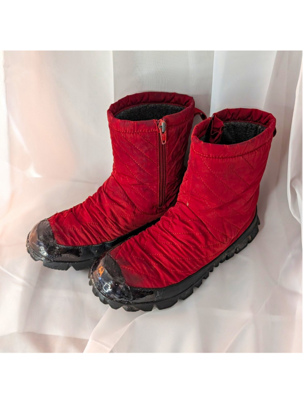 BOGS Snowcata Mid Women’s 7 Red Waterproof Winter Snow Boots Side Zip EU38 fixed